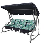 Ogromna Huśtawka Ogrodowa Siedzisko Plecionka 2x1 Liście Monstery