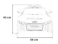 Audi R8 Policja na akumulator dla dzieci + Pilot + EVA + Wolny Start + MP3 LED