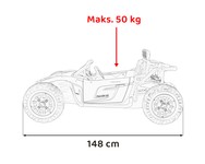 Auto Buggy Racing 5 na akumulator dla dzieci +3. Szary + Silniki 2x200W + Pilot + Wolny Start