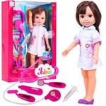 Duża Lalka Pielęgniarka dla dzieci 3+ Akcesoria lekarza + Stetoskop + Termometr + Strzykawka