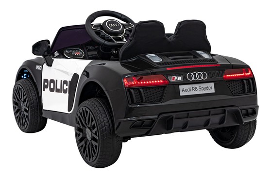Audi R8 Policja na akumulator dla dzieci + Pilot + EVA + Wolny Start + MP3 LED