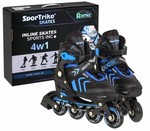 Zestaw 4w1 Rolki Wrotki Łyżwy dla dzieci Rozmiar 39-43 Niebieski