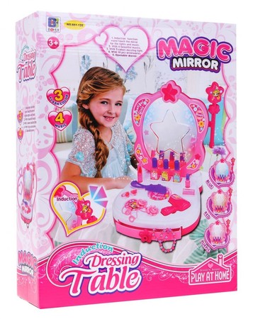 Interaktywna przenośna toaletka dla dziewczynek 3+ Lustro + kosmetyki + akcesoria
