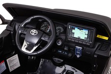 Toyota Hilux na akumulator dla dzieci Czarny + Napęd 4x4 + Pilot + 2 bagażniki + Radio MP3 + LED