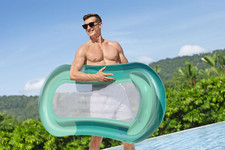 Dmuchany Materac do pływania Niebieski BESTWAY 160x84cm + Siateczkowe Dno