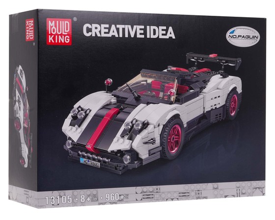 Zestaw Klocków Autko Sportowe 960el.Białe