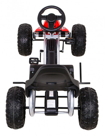 Duży Gokart Strong na pedały dla dzieci Czerwony + Obciążenie 100 kg + Koła EVA + Hamulec ręczny + Sportowy fotel