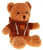 Pluszowy miś w bluzie dla dzieci 3+ Brązowa maskotka przytulanka Najlepszy przyjaciel malucha