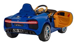 Bugatti Chiron na akumulator dla dzieci Niebieski + Pilot + Bagażnik + EVA + Amortyzatory + Audio LED