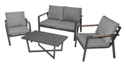 Meble Ogrodowe Aluminiowe Sofa + Dwa Fotele + Stolik