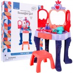 Interaktywna Toaletka dla dziewczynek 3+ Magiczna różdżka + Otwierane lustro + Suszarka + Akcesoria 28 el.