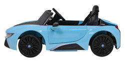 BMW I8 Lift Auto na akumulator Niebieski + Pilot + Wolny Start + 3-pkt pasy + MP3 USB + LED
