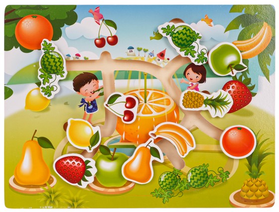 Drewniany Zestaw Puzzli Owoce Warzywa