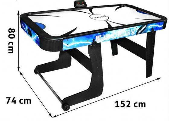Cymbergaj dla dzieci + Stół do gry z MDF + Elektroniczny licznik punktów + Rodzinna gra Air Hockey 152x74x80cm