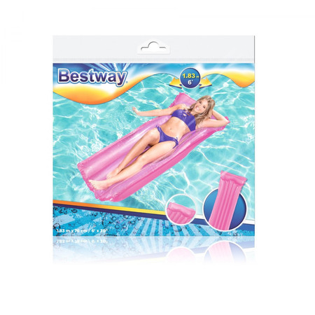 Materac Kolorowy Plażowy Przezroczysty 183 x 76cm BESTWAY Różowy