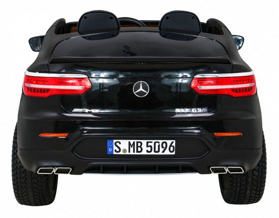 Auto Mercedes GLC 63S dla dzieci Czarny + Napęd 4x4 + MP4 + LED + Ekoskóra + Wolny Start + EVA
