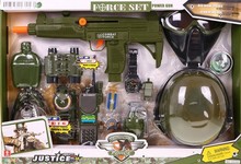 Zestaw Żołnierza dla dzieci 3+ Interaktywne efekty 15 el. + Hełm + Kamizelka + Karabin + Krótkofalówka