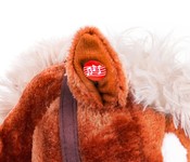 Bujany Konik Koń na Biegunach dla dzieci 24m+ Brązowy + Dźwięki + Drewniana rączka + Wygodne siedzisko + Drewniane płozy