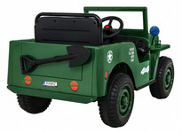 Autko Wojskowe Retro dla dzieci Zielony + Napęd 4x4 + Pilot + 2 Bagażniki + Wolny Start + MP3 LED