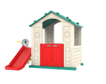 Domek Ogrodowy 3w1 dla dzieci Zielony Dach + Zjeżdżalnia + Koszykówka