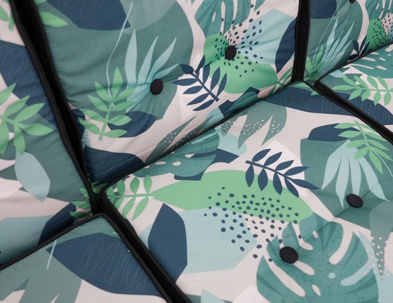 Ogromna Huśtawka Ogrodowa Siedzisko Plecionka 2x1 Liście Monstery