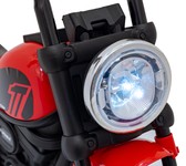 Motorek Chopper FASTER na akumulator dla dzieci Czerwony + Radio FM + Panel audio + LED