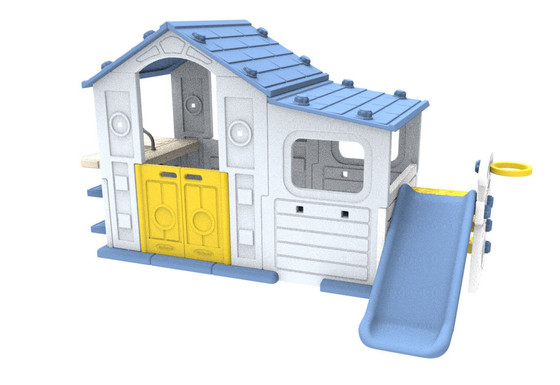 Duży Dom Z Przedsionkiem, Zjeżdżalnią i Zlewem Niebieski Dach