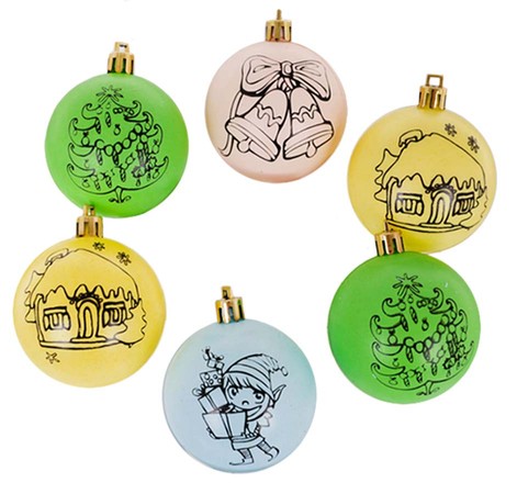 Zestaw Bombek Choinkowych z Farbkami