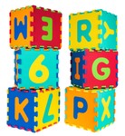 Mata z 36 Puzzli dla dzieci 10m+ Wyjmowane cyfry litery + Pianka EVA + Składanie figur