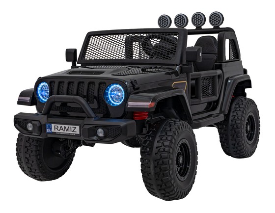Auto terenowe OFF-ROAD 3.0 dla dzieci Czarny + Pilot + Wolny Start + Pasy + Audio LED