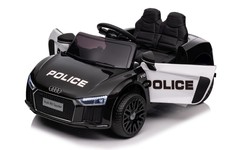 Audi R8 Policja na akumulator dla dzieci + Pilot + EVA + Wolny Start + MP3 LED