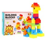 Zestaw klocków konstrukcyjnych dla dzieci 68 el. zwierzątka ZOO + naklejki