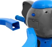 3-kołowy Rowerek dla dzieci Słonik Niebieski + Dźwięki + Daszek + Barierka + Podnóżek + Rączka + Płozy + Schowek