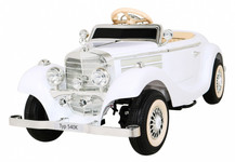 Mercedes Benz Retro 540A dla dzieci Biały + Tryb "Rodzica" + Pilot + Panel audio + LED