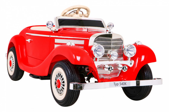 Mercedes Benz Retro 540A dla dzieci Czerwony + Tryb "Rodzica" + Pilot + Panel audio + LED