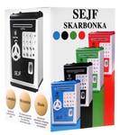 Sejf skarbonka dla dzieci 3+ czarny Oszczędzanie pieniędzy + Nauka przedsiębiorczości