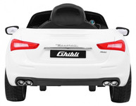 Maserati Ghibli na akumulator dla dzieci Biały + Pilot + Wolny Start + EVA + MP3 USB + LED