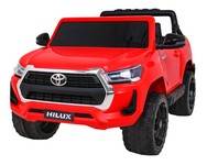 Toyota Hilux na akumulator dla dzieci Czerwony + Napęd 4x4 + Pilot + 2 bagażniki + Radio MP3 + LED