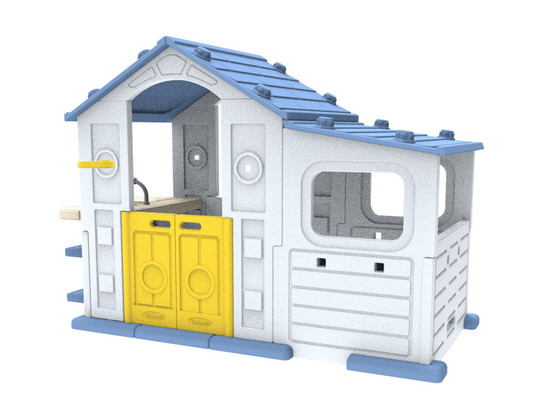 Duży Dom Z Przedsionkiem, Koszykówką i Zlewem Niebieski Dach