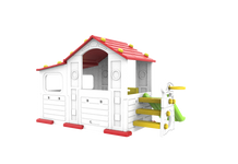 Duży Dom Z Przedsionkiem 4w1 Czerwony Dach