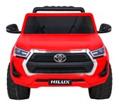 Toyota Hilux na akumulator dla dzieci Czerwony + Napęd 4x4 + Pilot + 2 bagażniki + Radio MP3 + LED