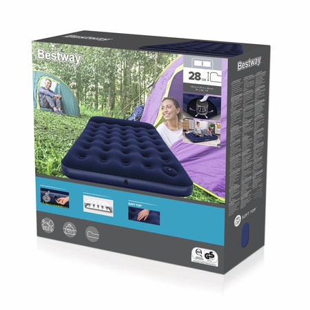 Materac Welurowy z Pompką 191 137 28cm BESTWAY