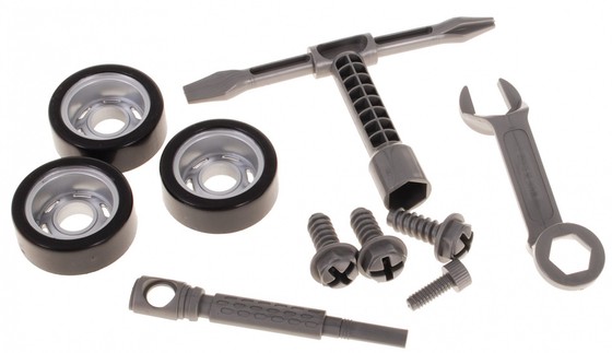 Ciężarówka 2w1 z walizką Narzędzi dla dzieci 3+ Rozkręcany pojazd + Wymiana kół + Dźwięki