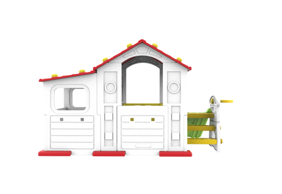 Duży Dom Z Przedsionkiem 4w1 Czerwony Dach