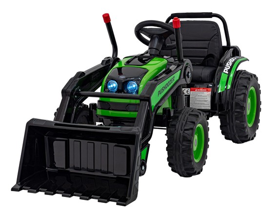 Koparka Traktor na akumulator dla dzieci Zielony + Ruchome Ramię Łyżka + Pilot + Wolny Start + Radio FM + LED