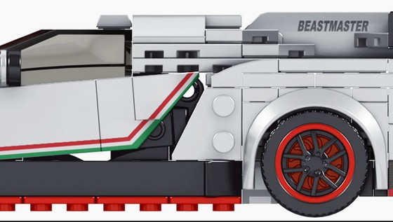 Zestaw Klocków Auto Sportowe 398el. Białe