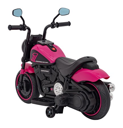 Motorek Chopper FASTER na akumulator dla dzieci Różowy + Radio FM + Panel audio + LED