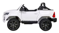 Toyota Hilux na akumulator dla dzieci Biały + Napęd 4x4 + Pilot + 2 bagażniki + Radio MP3 + LED