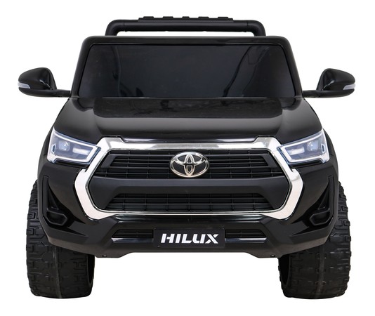 Toyota Hilux na akumulator dla dzieci Czarny + Napęd 4x4 + Pilot + 2 bagażniki + Radio MP3 + LED