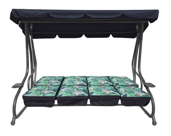 Ogromna Huśtawka Ogrodowa Siedzisko Plecionka 2x1 Liście Monstery